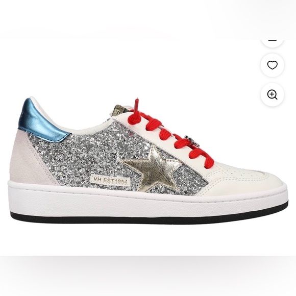 Vintage Havana Silver Glitter Star Sneakers Women’s 7 NIB